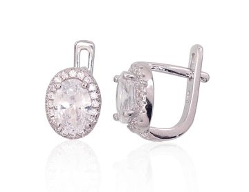 Silver earrings with 'english' lock 