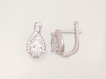 Silver earrings with 'english' lock 