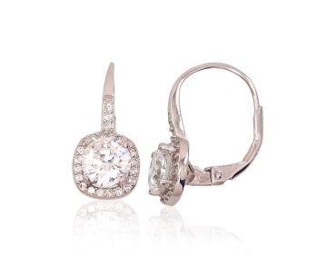 Silver earrings with 'english' lock 