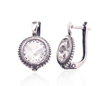 Silver earrings with 'english' lock 