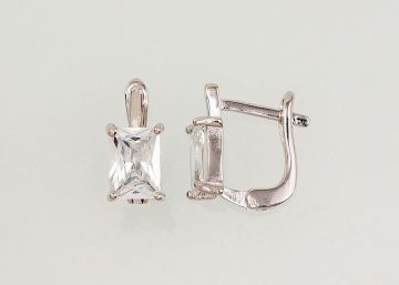 Silver earrings with 'english' lock 