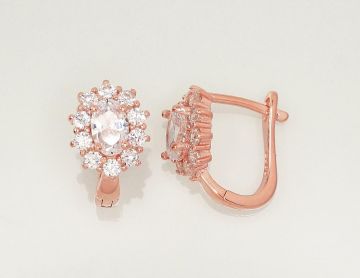 Silver earrings with 'english' lock 