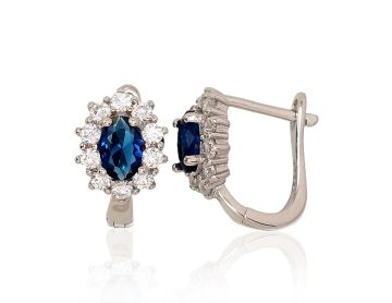 Silver earrings with 'english' lock 