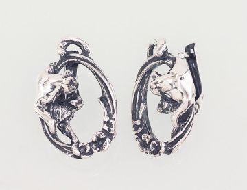 Silver earrings with 'english' lock 