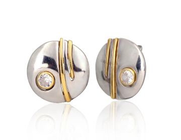 Silver earrings with 'english' lock 