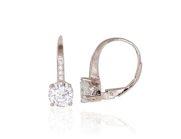 Silver earrings with 'english' lock 