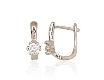 Silver earrings with 'english' lock 