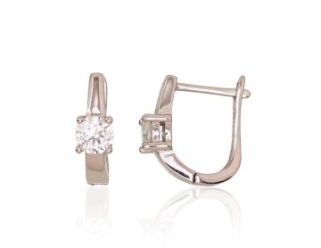 Silver earrings with 'english' lock 