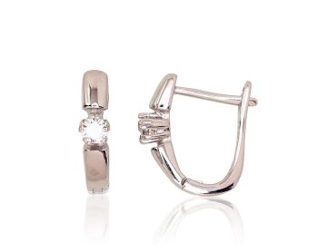 Silver earrings with 'english' lock 