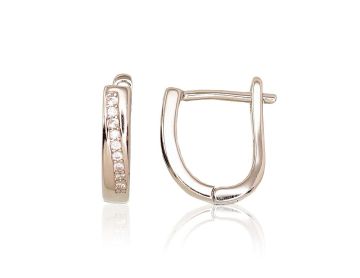 Silver earrings with 'english' lock 