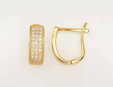 Silver earrings with 'english' lock 
