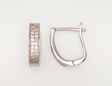 Silver earrings with 'english' lock 