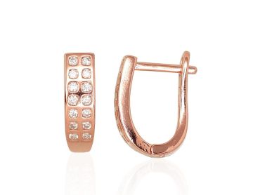 Silver earrings with 'english' lock 