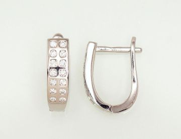 Silver earrings with 'english' lock 