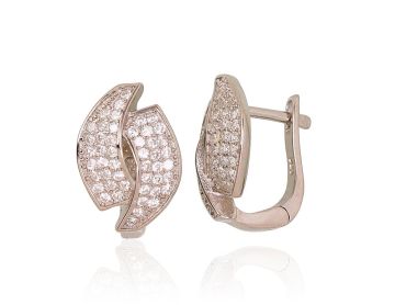 Серебряные серьги 925 пробы. Вставка: Фианиты 