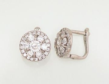 Silver earrings with 'english' lock 