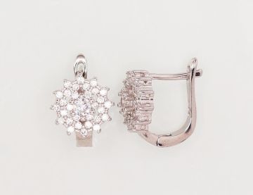 Silver earrings with 'english' lock 