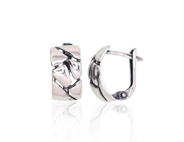 Silver earrings with 'english' lock 