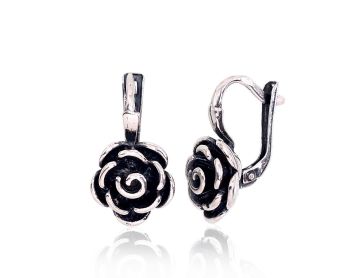 Silver earrings with 'english' lock 
