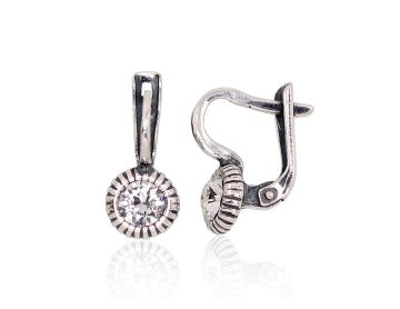 Silver earrings with 'english' lock 
