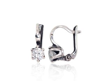 Silver earrings with 'english' lock 