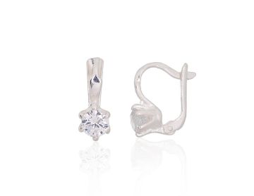 Silver earrings with 'english' lock 
