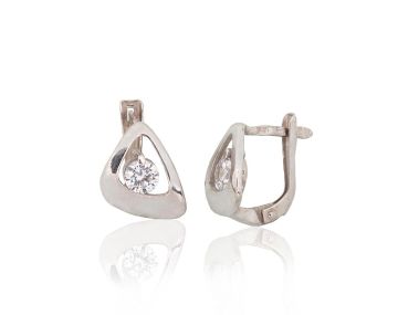 Silver earrings with 'english' lock 