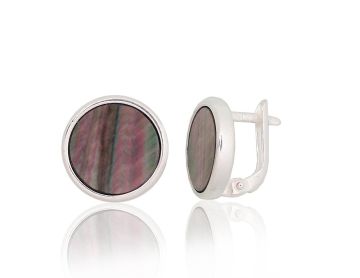 Silver earrings with 'english' lock 