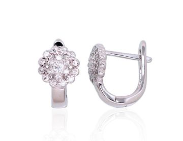 Silver earrings with 'english' lock 