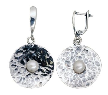 Silver earrings with 'english' lock 