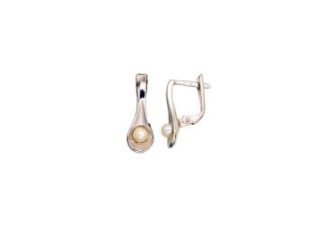Silver earrings with 'english' lock 