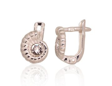 Silver earrings with 'english' lock 