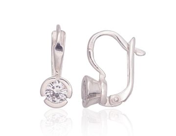 Silver earrings with 'english' lock 