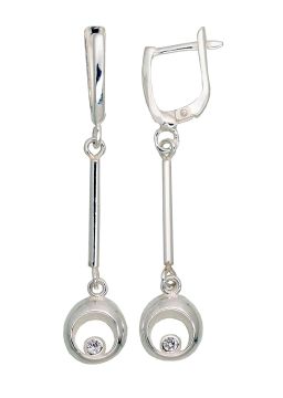 Silver earrings with 'english' lock 