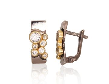 Silver earrings with 'english' lock 