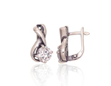 Silver earrings with 'english' lock 