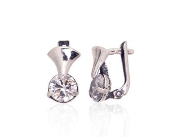 Silver earrings with 'english' lock 