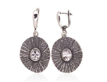 Silver earrings with 'english' lock 