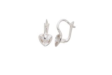 Silver earrings with 'english' lock 