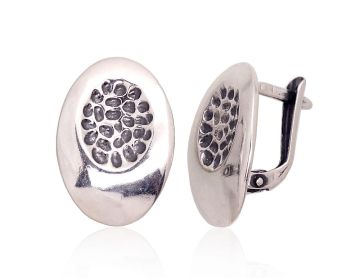 Silver earrings with 'english' lock 