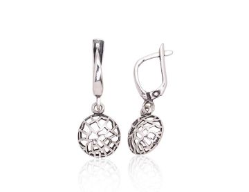 Silver earrings with 'english' lock 