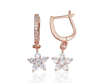 Silver earrings with 'english' lock 