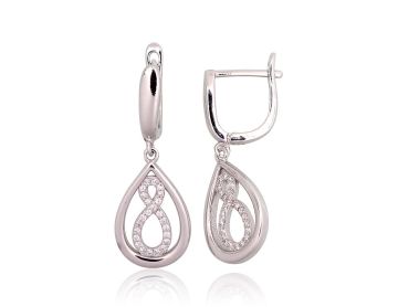 Silver earrings with 'english' lock 