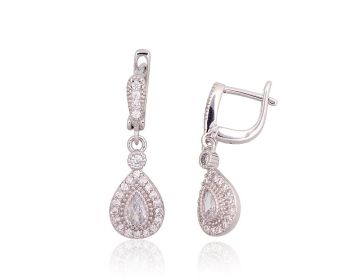 Silver earrings with 'english' lock 