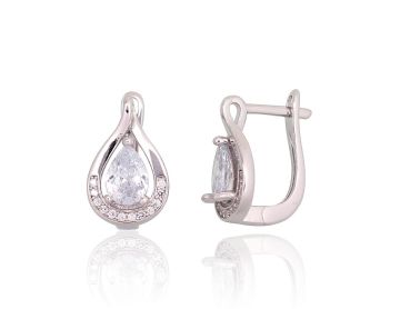 Silver earrings with 'english' lock 