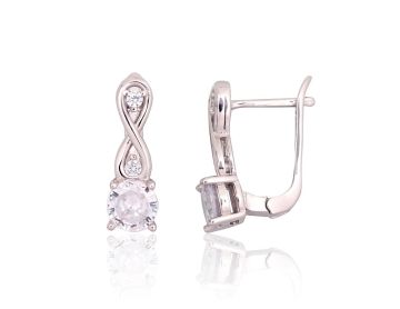Silver earrings with 'english' lock 