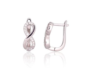 Silver earrings with 'english' lock 
