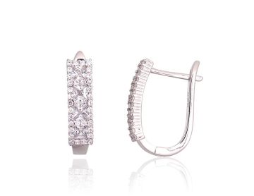 Silver earrings with 'english' lock 