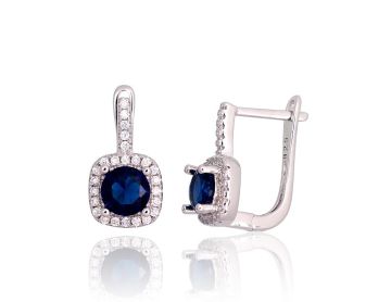 Silver earrings with 'english' lock 