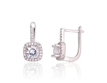 Silver earrings with 'english' lock 
